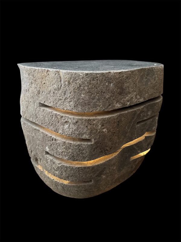 Natural stone stool lamp- handmade in Indonesia Art. No. SL00105