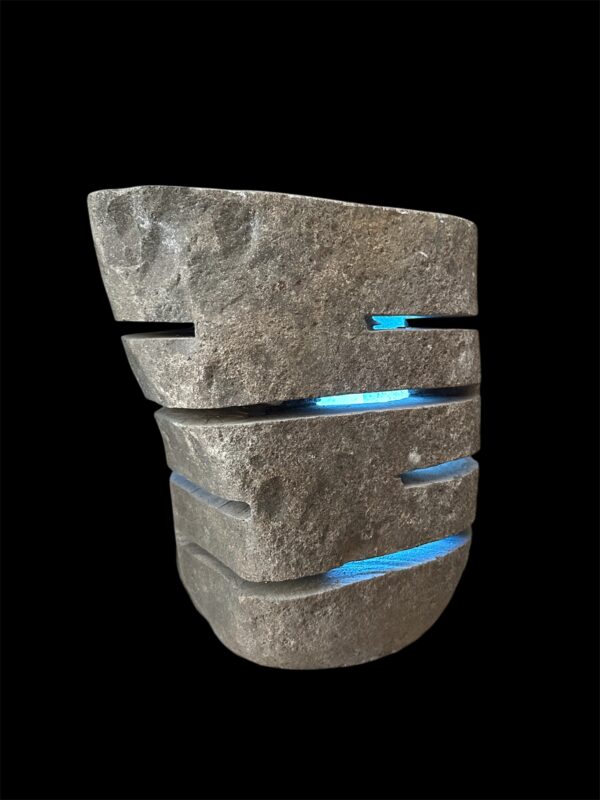 Natural stone stool lamp- handmade in Indonesia Art. No. SL00105