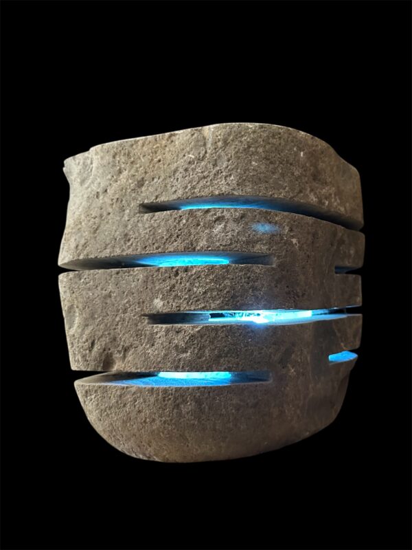 Natural stone stool lamp- handmade in Indonesia Art. No. SL00105