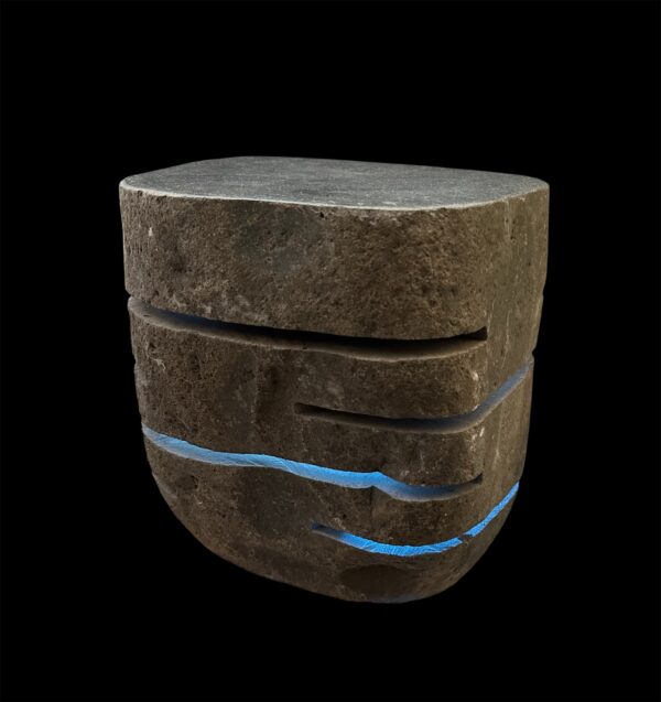 Natural stone stool lamp- handmade in Indonesia Art. No. SL00105