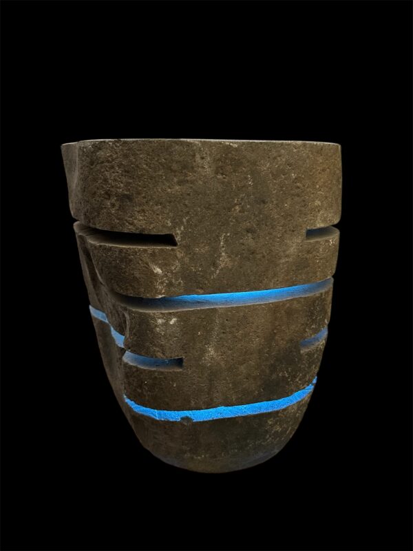 Natural stone stool lamp- handmade in Indonesia Art. No. SL00105