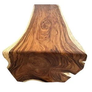 Live edge suar wood table handcrafted from solid natural wood with organic grain