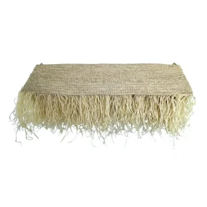 Boho hanging lamp for 5 bulbs handmade from natural materials with fringe design ceiling light