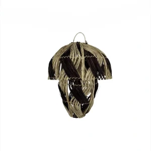 Handcrafted natural boho hanging ceiling lamp
