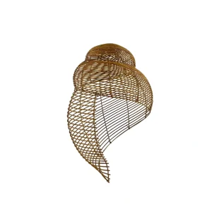 Boho handmade pendant light made from natural materials hanging from ceiling