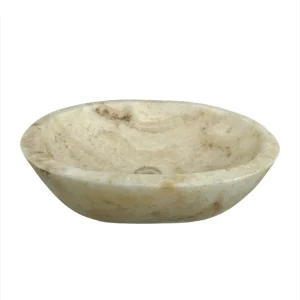 Natural onyx bathroom sink with polished interior and exterior