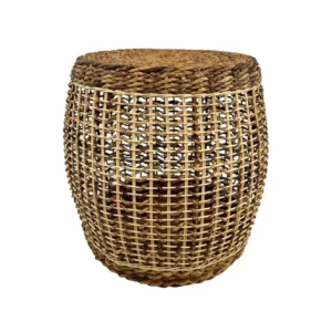 handmade natural fiber accent stool woven decorative stool