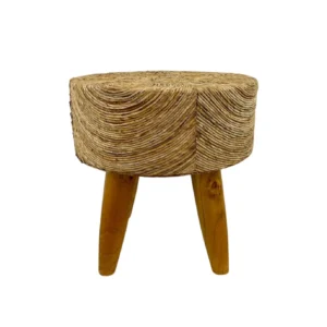 handmade natural fiber accent stool woven decorative stool