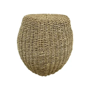 handmade natural fiber accent stool woven decorative stool