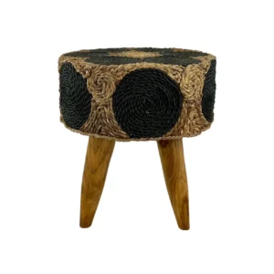 handmade natural fiber accent stool woven decorative stool