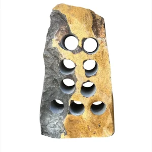 Handcrafted natural stone wine rack floor standing andesite wine holder for modern interiors