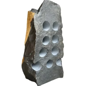 Handcrafted natural stone wine rack floor standing andesite wine holder for modern interiors