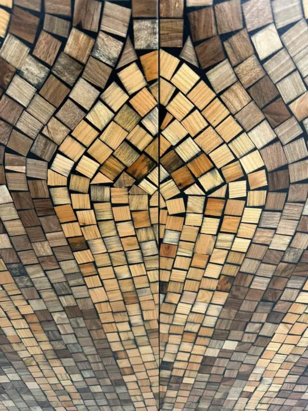 Wooden Mosaic Wardrobe Doors – Handmade Artistic Custom Cabinet Doors Art. No.CHWD00431