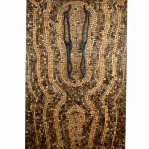 handmade wood mosaic wardrobe doors with sculptural branch handles