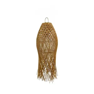 Rustic pendant light handcrafted from natural materials with aged finish for rustic interiors