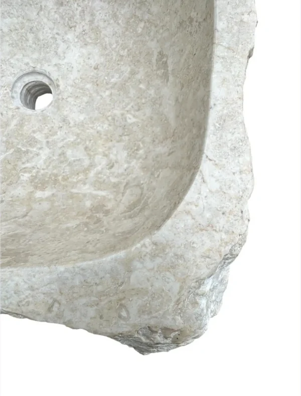 Marble Pedestal Sink – Handmade Natural Stone Bathroom Sink | Art. No. MPS00465