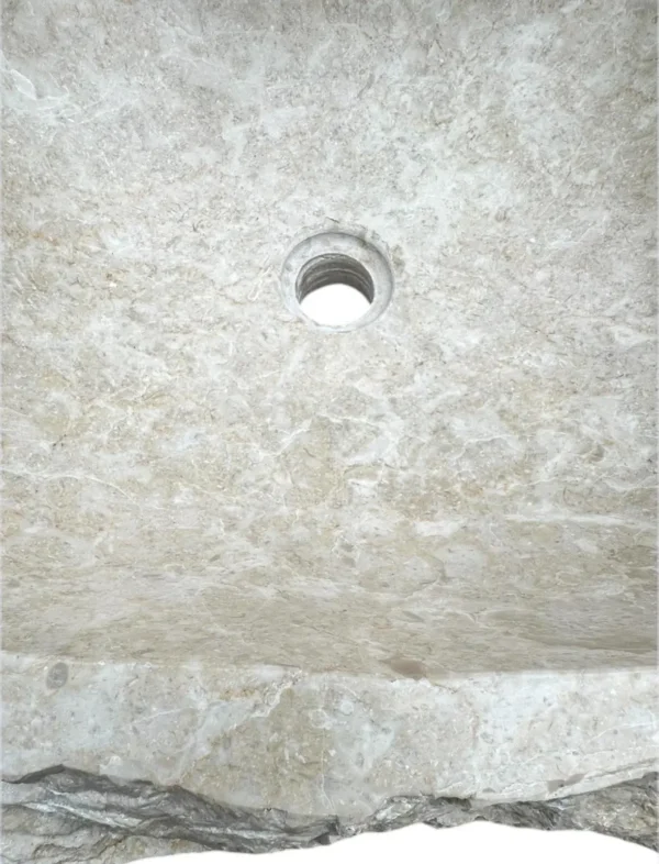 Marble Pedestal Sink – Handmade Natural Stone Bathroom Sink | Art. No. MPS00465