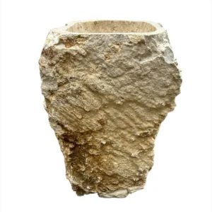 Marble pedestal sink handmade natural stone bathroom sink with raw texture and polished basin