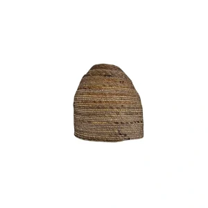 Boho handmade pendant light made from natural materials hanging from ceiling