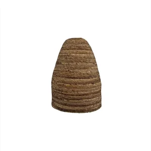 Boho handmade pendant light made from natural materials hanging from ceiling