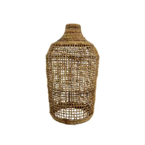 Rustic pendant light handcrafted from natural materials with aged finish for rustic interiors