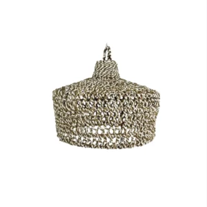 Rustic pendant light handcrafted from natural materials with aged finish for rustic interiors