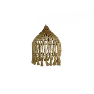 Rustic pendant light handcrafted from natural materials with aged finish for rustic interiors