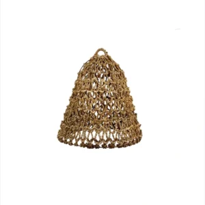 Rustic pendant light handcrafted from natural materials with aged finish for rustic interiors