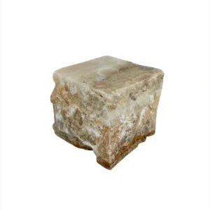 Handmade onyx candle holder carved from natural stone with unique mineral patterns