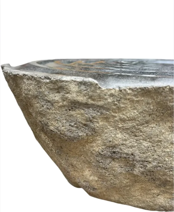 River Stone Fountain Basin – Handmade Natural Stone Water Feature | Art. No. RSF00464