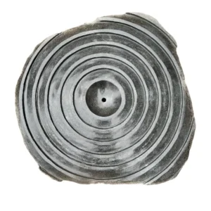 River stone fountain basin handmade natural stone water feature with carved circular design
