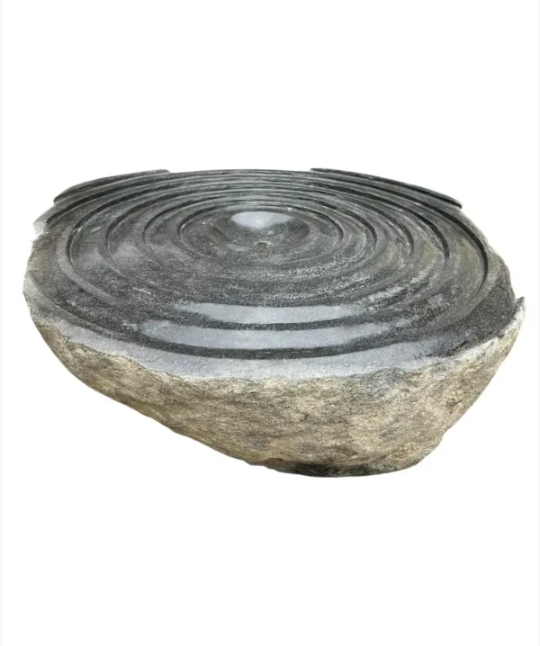 River Stone Fountain Basin – Handmade Natural Stone Water Feature | Art. No. RSF00464