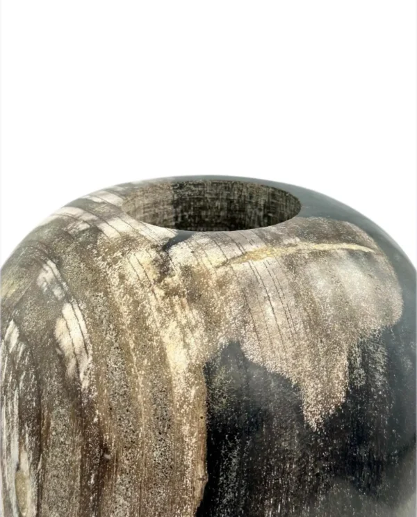 Petrified wood vase- handmade natural decor Art. No FV00470