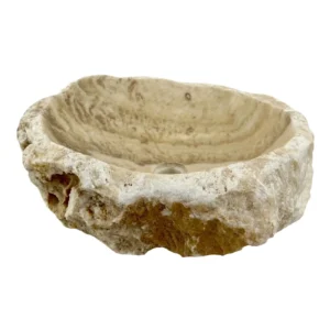 Natural onyx bathroom sink with polished interior and exterior