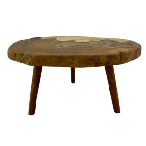 handcrafted suar wood decorative table with natural edge