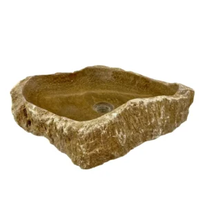 Natural onyx bathroom sink with polished interior and exterior
