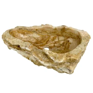 Natural onyx bathroom sink with polished interior and exterior