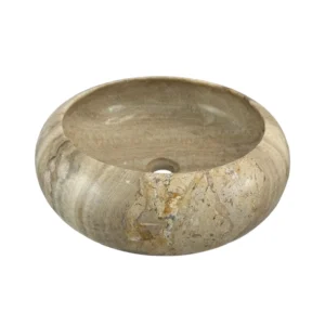 Natural onyx bathroom sink with polished interior and exterior