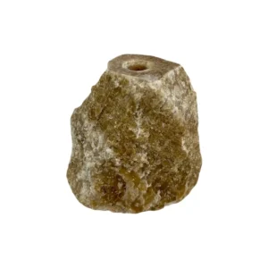 Handmade onyx candle holder carved from natural stone with unique mineral patterns