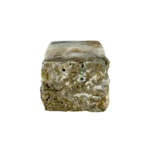Handmade onyx candle holder carved from natural stone with unique mineral patterns