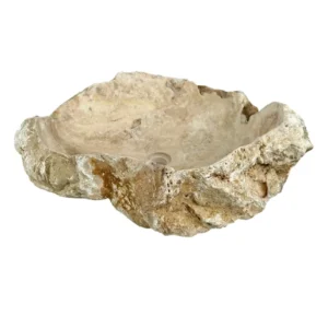 Natural onyx bathroom sink with polished interior and exterior
