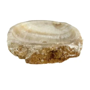 Natural onyx bathroom sink with polished interior and exterior