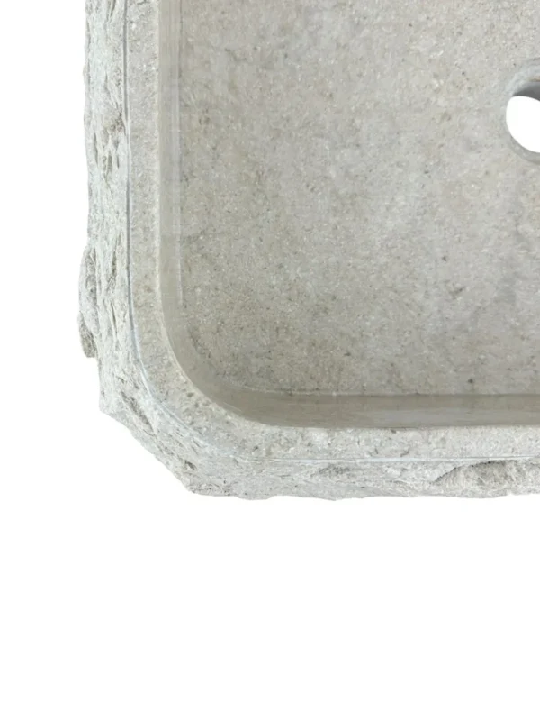 Rectangular Natural Marble Sink – Handcrafted Design | Art. No. MS00663