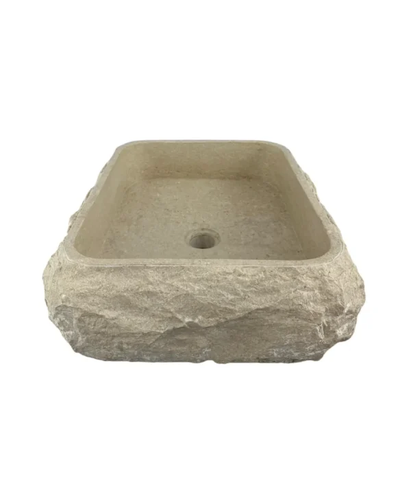 Rectangular Natural Marble Sink – Handcrafted Design | Art. No. MS00663
