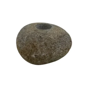 handcrafted river stone candle holder with organic rounded form