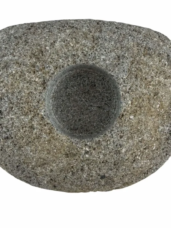 River Stone Candle Holder – Handmade Natural Stone Decor | Art. No. CH00639