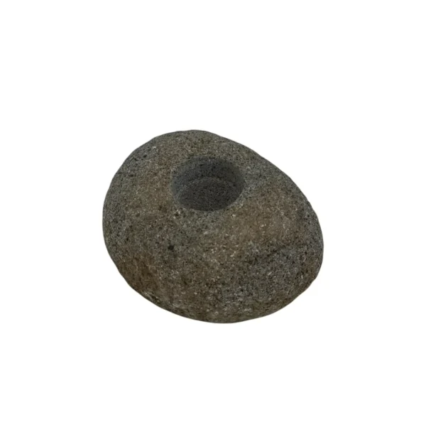 River Stone Candle Holder – Handmade Natural Stone Decor | Art. No. CH00639