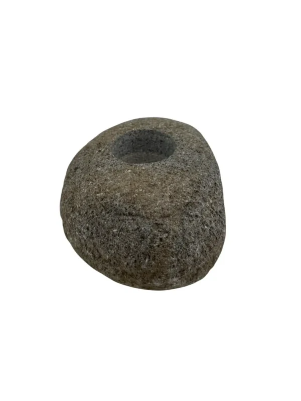 River Stone Candle Holder – Handmade Natural Stone Decor | Art. No. CH00639