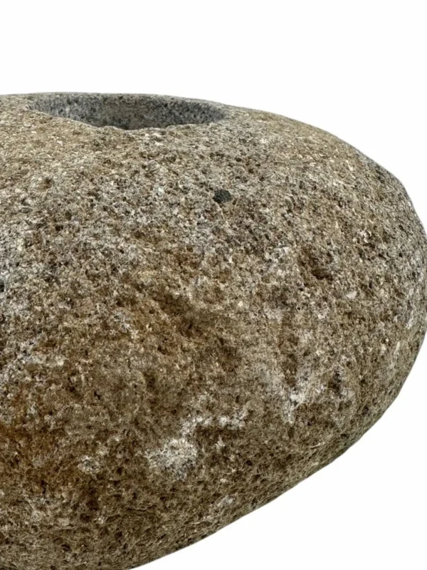 River Stone Candle Holder – Handmade Natural Stone Decor | Art. No. CH00639