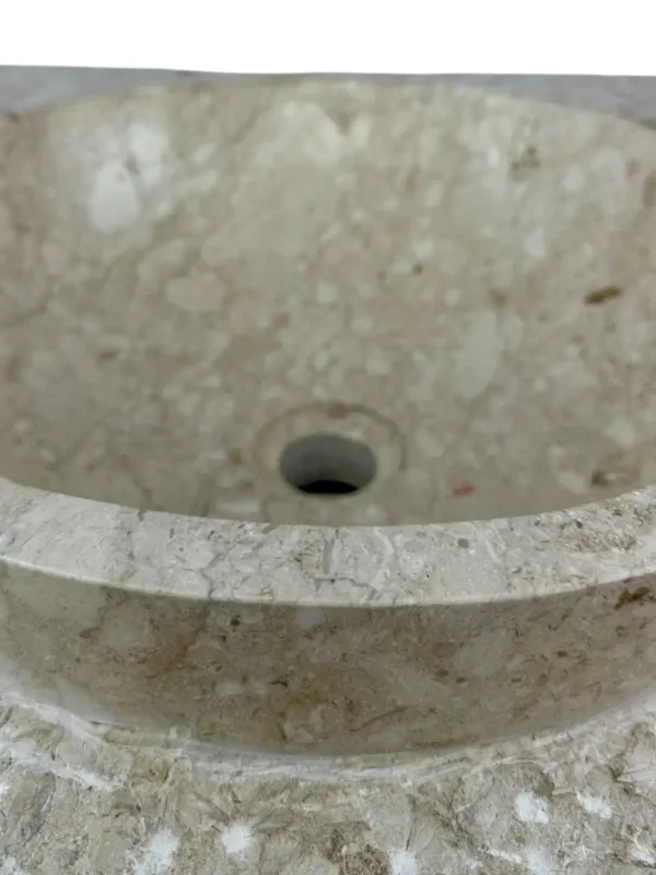 Sculptural Marble Sink with Integrated Stone Base | Art. No. MS00703
